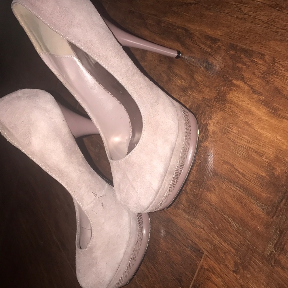 Platform suede heels